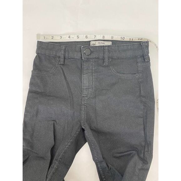 Free People High-Rise, High-Waisted Black Sparkle Glitter grunge Jeans - Sz 25 - Picture 8 of 11